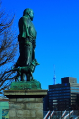 西郷どん！　スカイツリーを見下ろし何思う