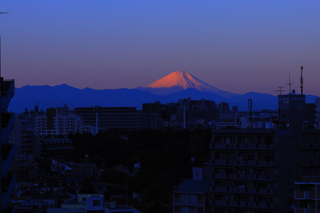 何処で見ても「紅富士」