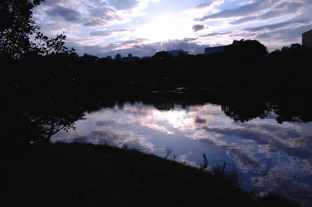 清澄庭園・雲流れ…