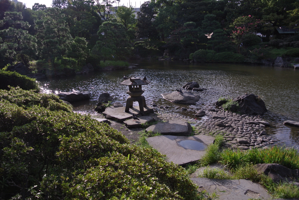 旧安田庭園の池…