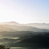 朝の吉野の山々