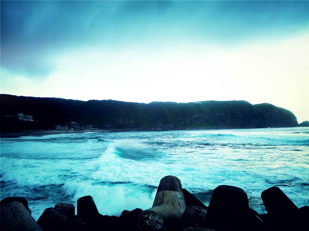 into the sea