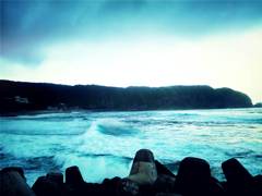 into the sea