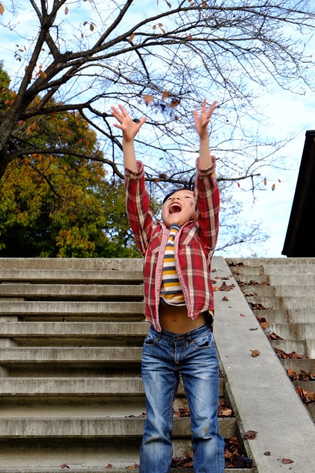 おへそ、丸見え