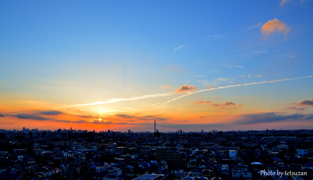 初秋の夕景