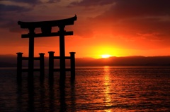 白髭神社の朝