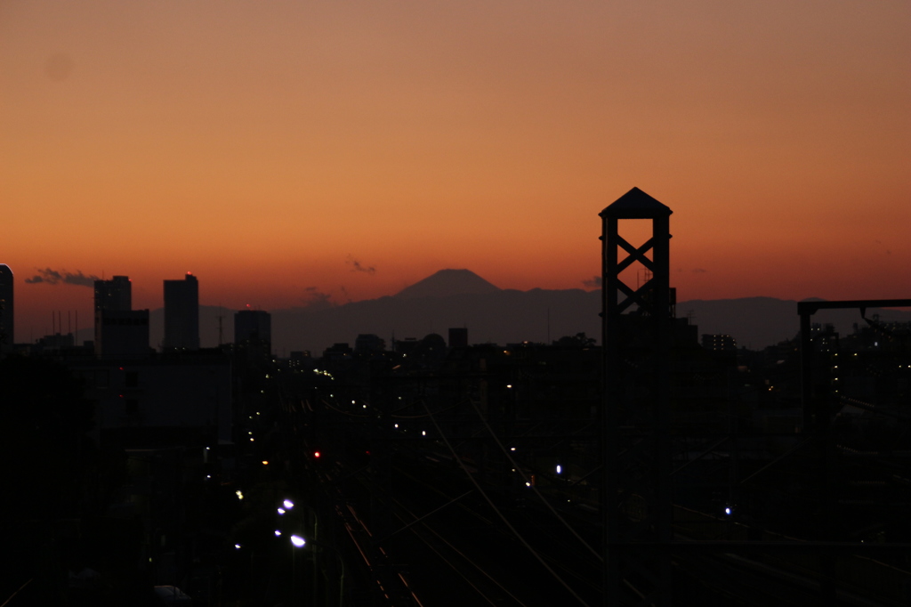 富士山　夕景