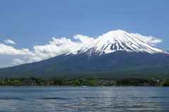 河口湖（長崎公園付近）からの富士山