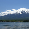 河口湖（長崎公園付近）からの富士山