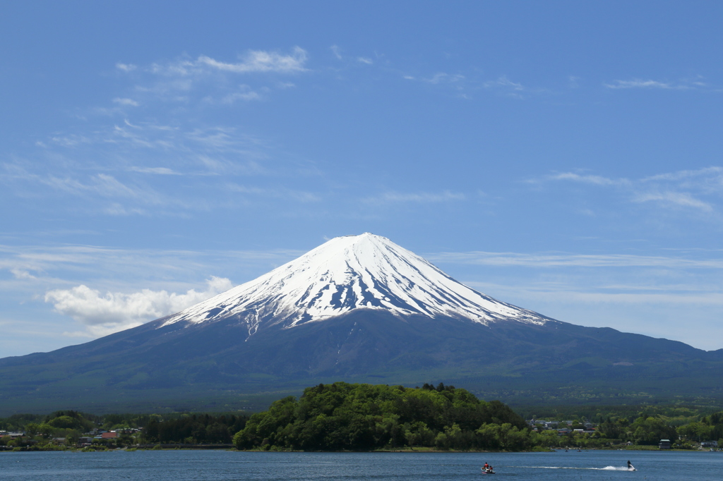河口湖（大石公園）からの富士山