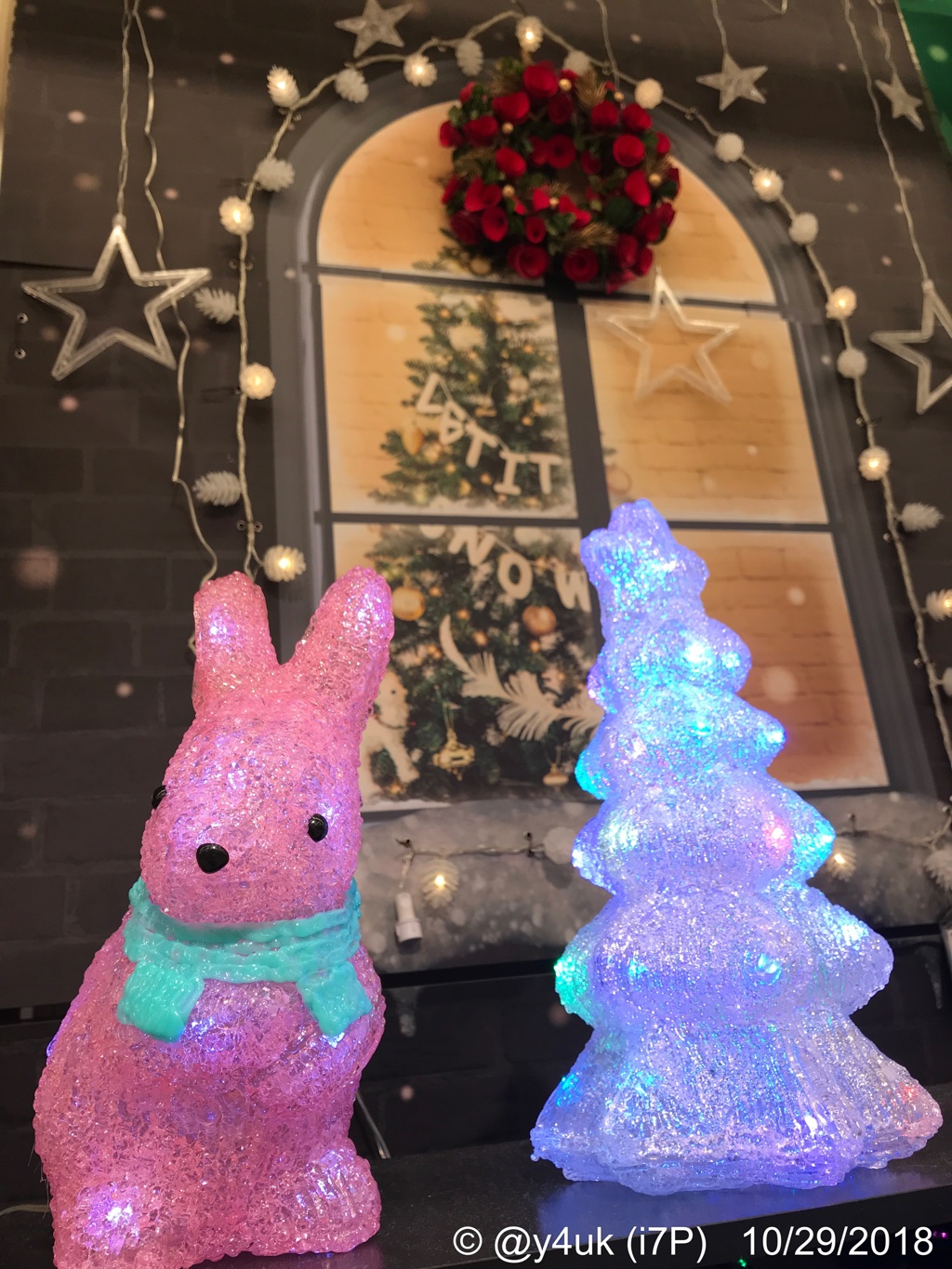 うさぎ＊ツリー＊リース＊窓＊雪＊星〜もぅXmas2018(寒い夜のEveにUP)