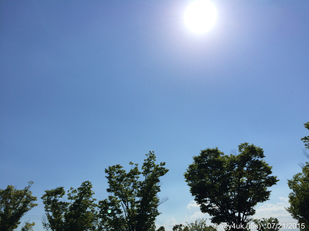 夏の青空に容赦ない太陽ヘトヘト到着〜この青空のために