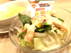 念願の温かい夜食2“海老のミニサラダ”〜dressing and shrimp