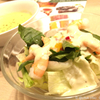 念願の温かい夜食2“海老のミニサラダ”〜dressing and shrimp