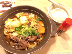 念願の温かい夜食3“牛すき鍋” 〜beef hot pot is warm