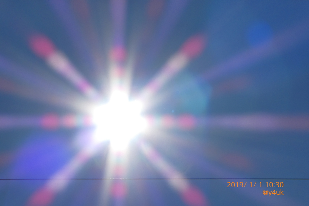 10:30_2019Start!初日のデんせん穏やか青空太陽sky(120mm)