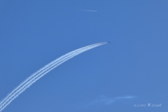 13:47奇跡！ブルーインパルスと飛行機〜スモークと飛行機雲のコラボ！