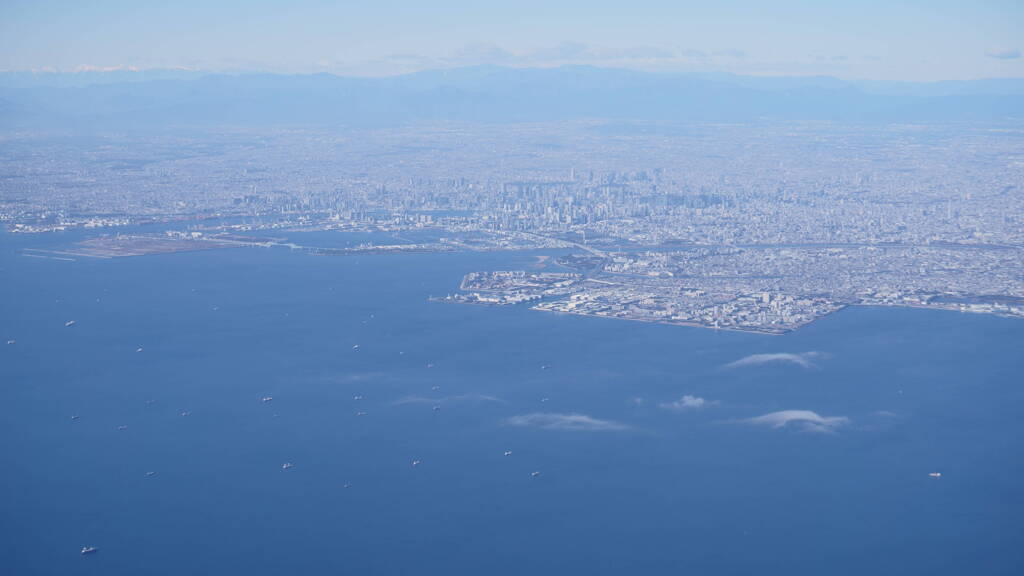 東京湾越しの関東平野