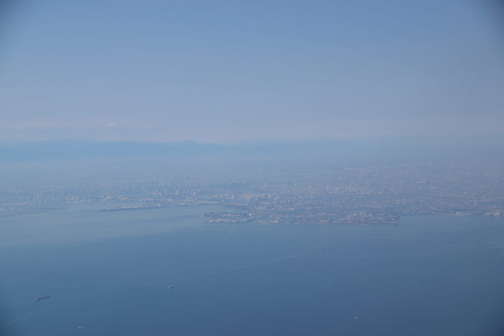 東京湾と都心とスカイツリー