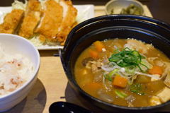 具沢山豚汁とチキンカツ定食