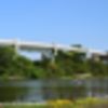 モノレールを眺める公園