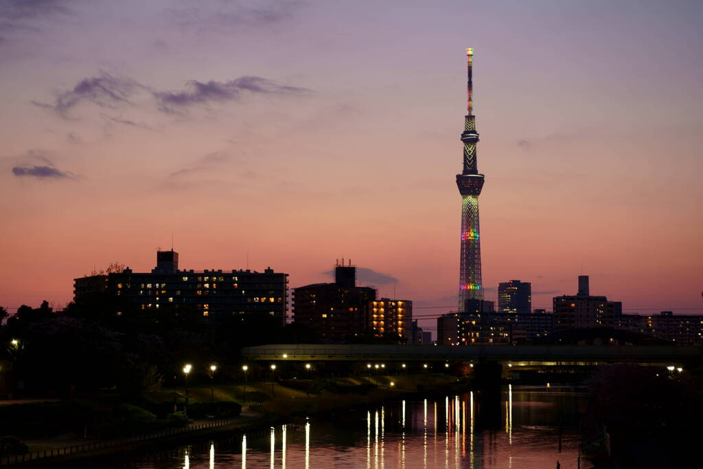 夕暮れの東京スカイツリー
