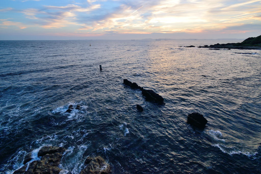 浜金谷の夕暮れ