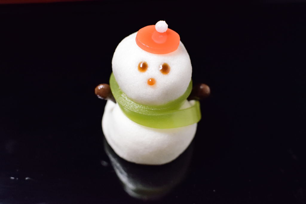 クリスマス創作和菓子雪だるま