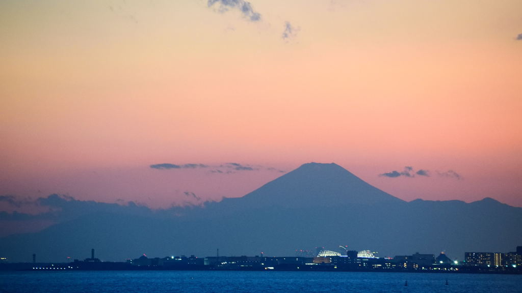 夕方の富士山 2016/2/26