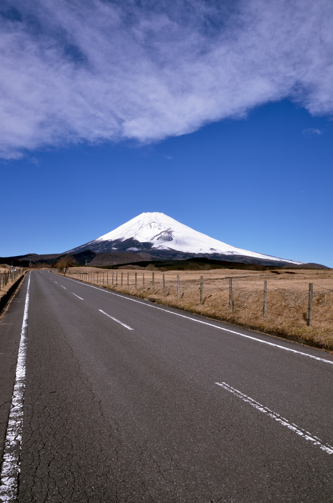 富士へと続く道