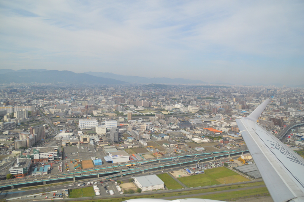 航空窓から@福岡市上空