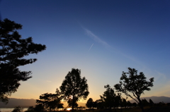 夕暮れ時間とシルエット