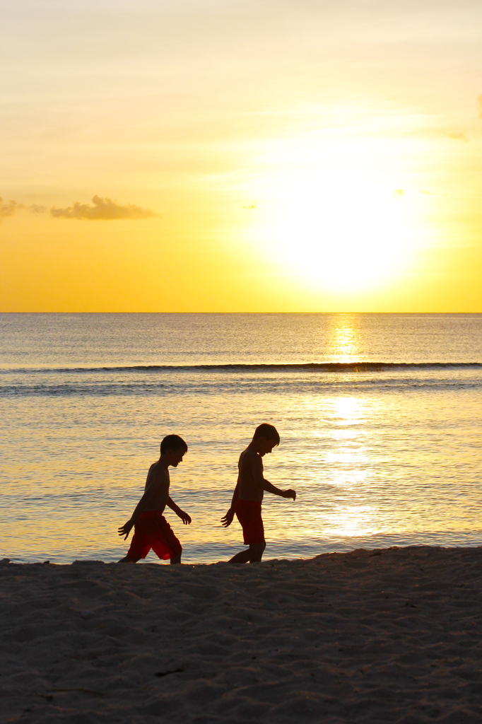 sunset and brothers