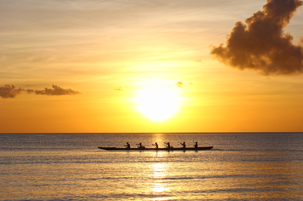 sunset and boat