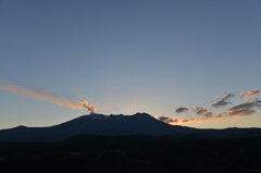 夕陽　御嶽山　②