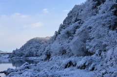 雪景色　川のある風景　②