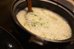 鮎料理　フルコース　鮎雑炊おかわり