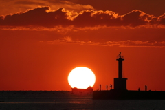 釣り人たちの夕暮れ