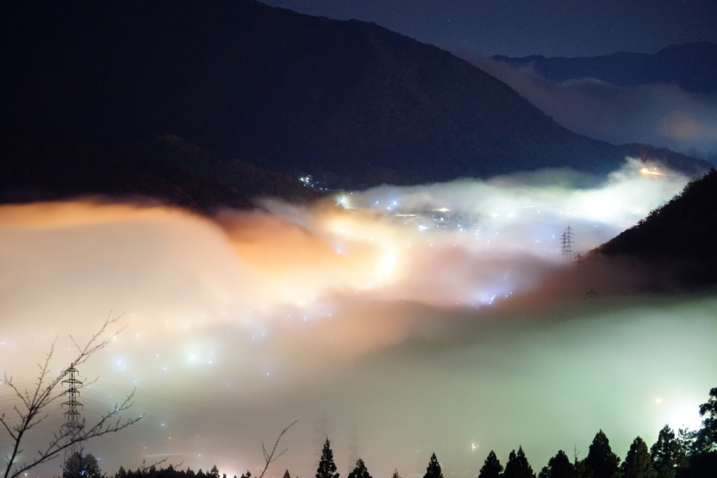 竹田城下の雲の川