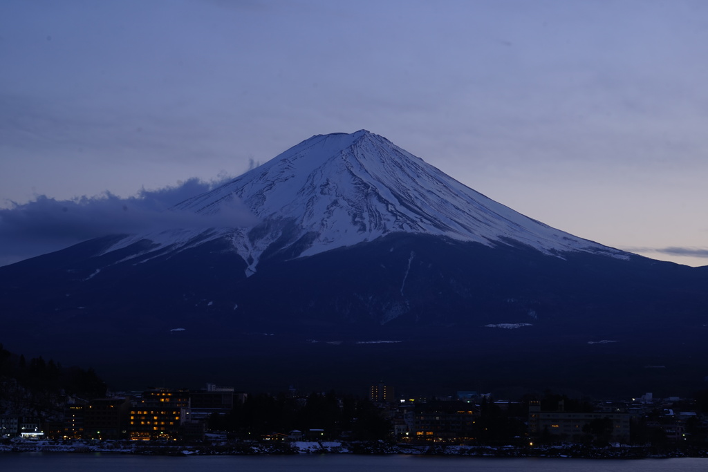 夕景の富士山
