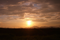 益城町の夕日