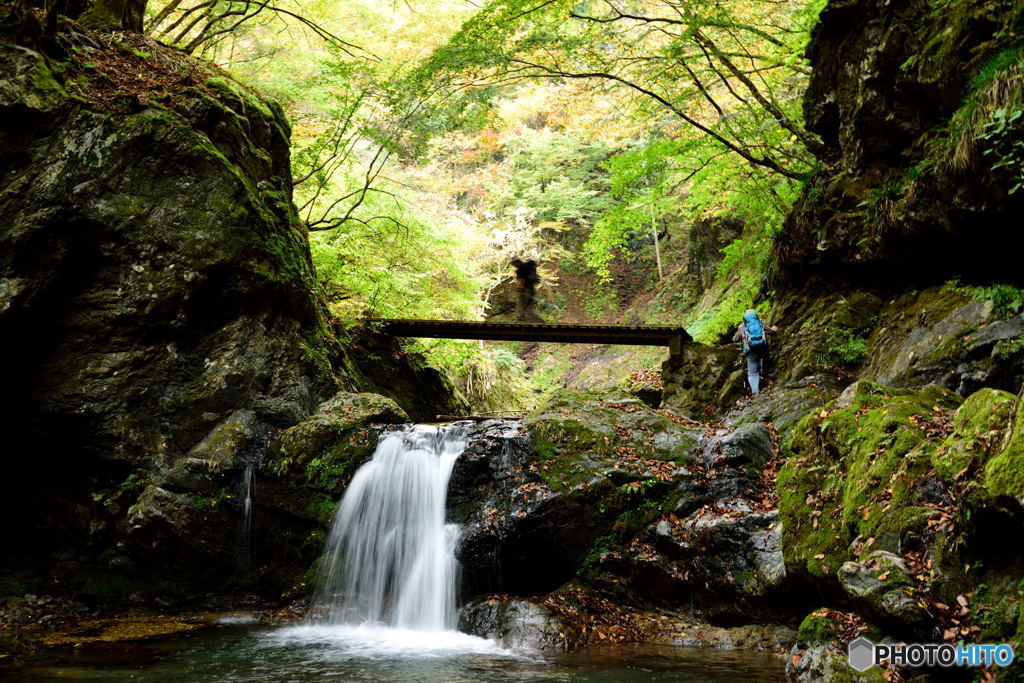 彩りを待つ渓谷