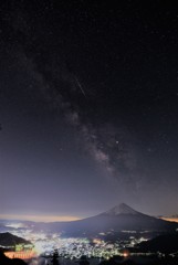 富士山頂から昇る