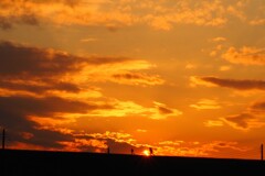 夕陽と走る