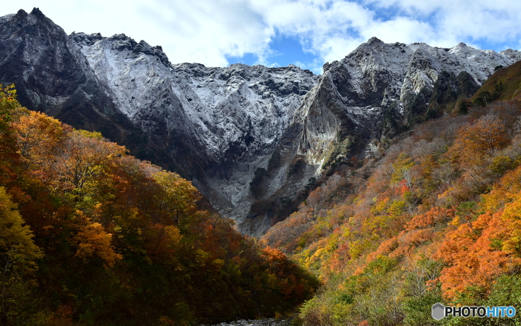 谷川岳の三段紅葉