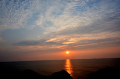 加佐の岬の夕日