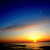 contrail sunset