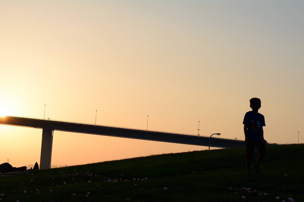 夕暮れに