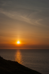 笠島から夕日