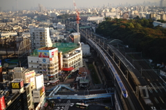 上から新幹線